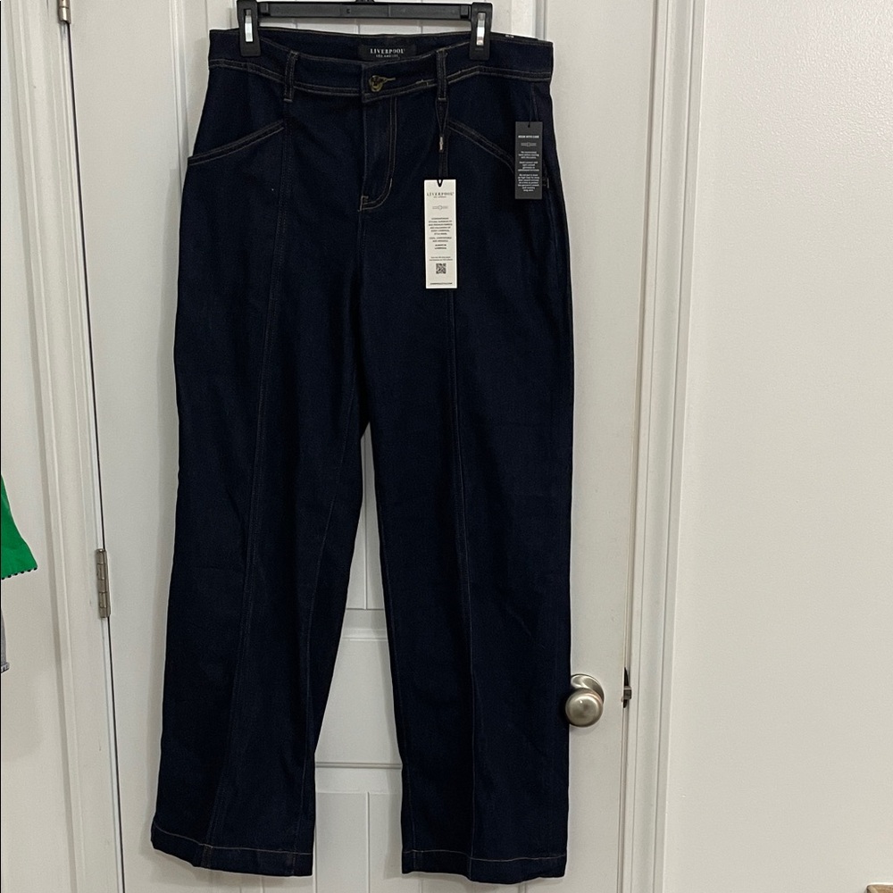 Liverpool Dark Wash Wide Leg Jeans